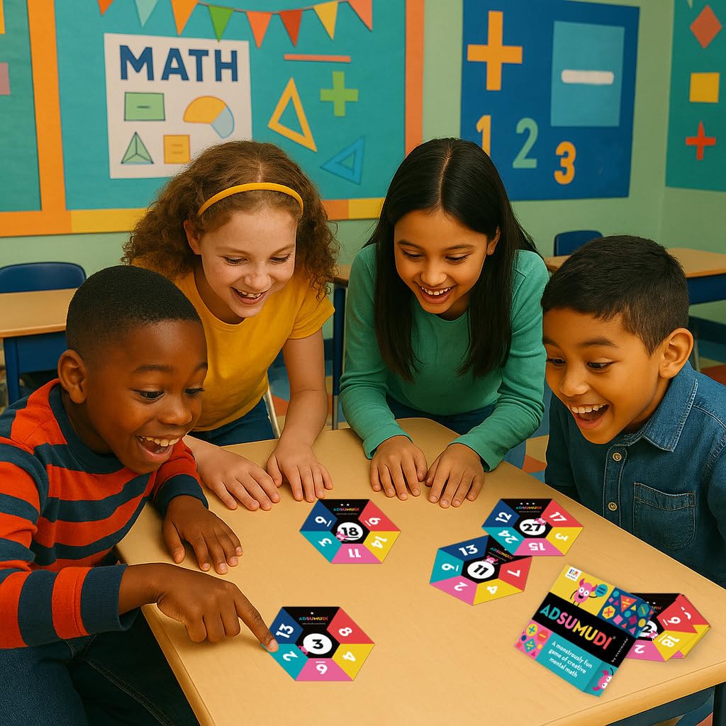 Evermade Adsumudi Math Game - The Monstrously Fun, Smart Game for Kids to Practice Multiplication, Division, Addition and Subtraction - Great for Kids Ages 8-12