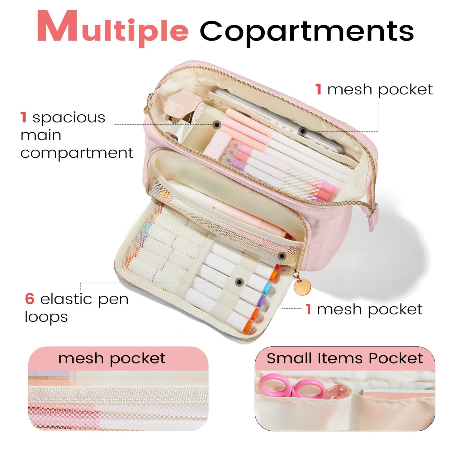 Sooez Large Pencil Case Pouch, Soft Pencil Bag with Zipper, Pen Bag Wide Opening, School Supplies Cute Pencil Case for Girls Boy Men Women, Green
