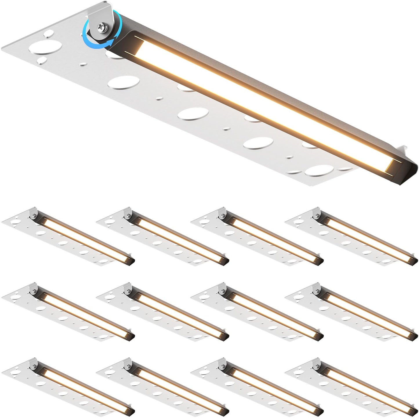 SUNVIE LED Hardscape Lighting, 12 Inch, 7W, Waterproof, 2700K Soft White, Matte Black, Model CLWF0712C, 12 Pack