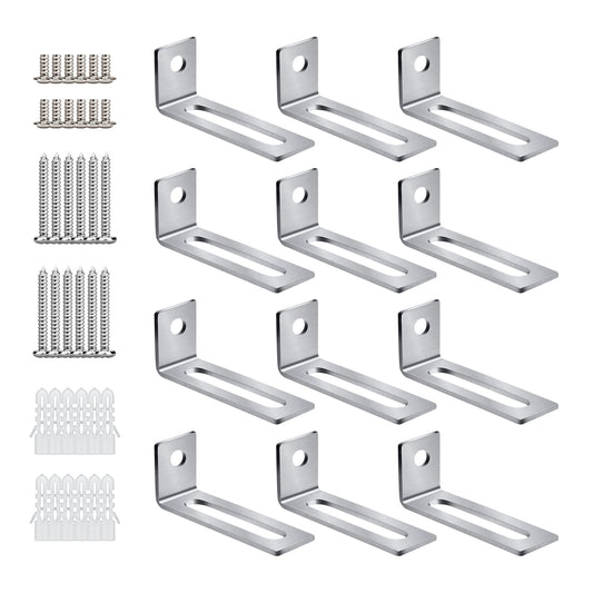 30 Set White Board Mounting Hardware,Whiteboard Hanging Brackets, White Board Installation Kit Includes Hanger Supports, Screws and Expansion Tube for Hanging Whiteboard Office Supplies (38*16*12mm)