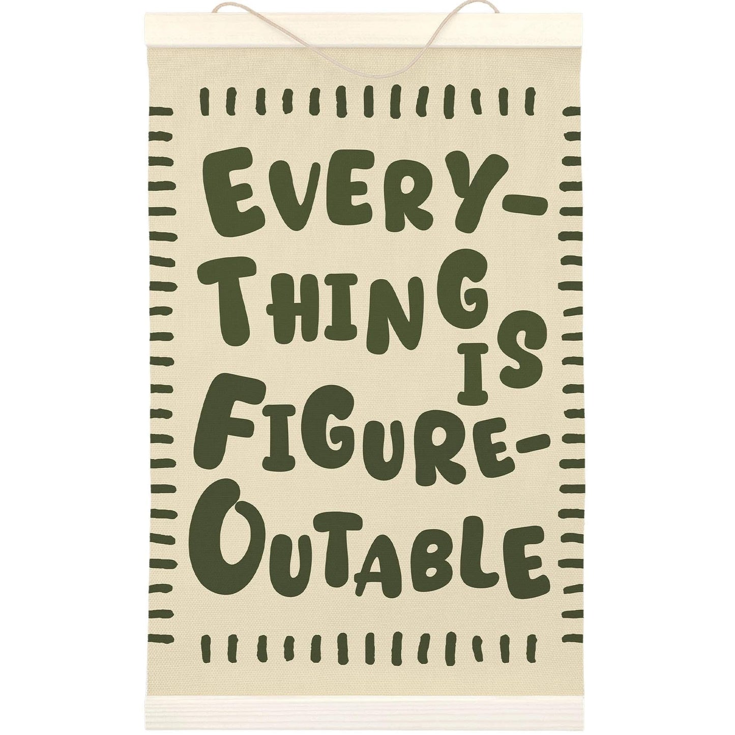 LKETW Everything Is Figureoutable Inspirational Poster Hanger Frame 12x16 Inch, Positive Affirmations Wall Art Posters for Classroom, Motivational Hanging Banner Decor for Home Office Bedroom