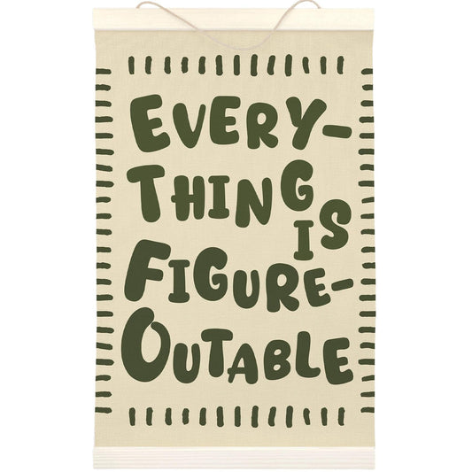 LKETW Everything Is Figureoutable Inspirational Poster Hanger Frame 12x16 Inch, Positive Affirmations Wall Art Posters for Classroom, Motivational Hanging Banner Decor for Home Office Bedroom