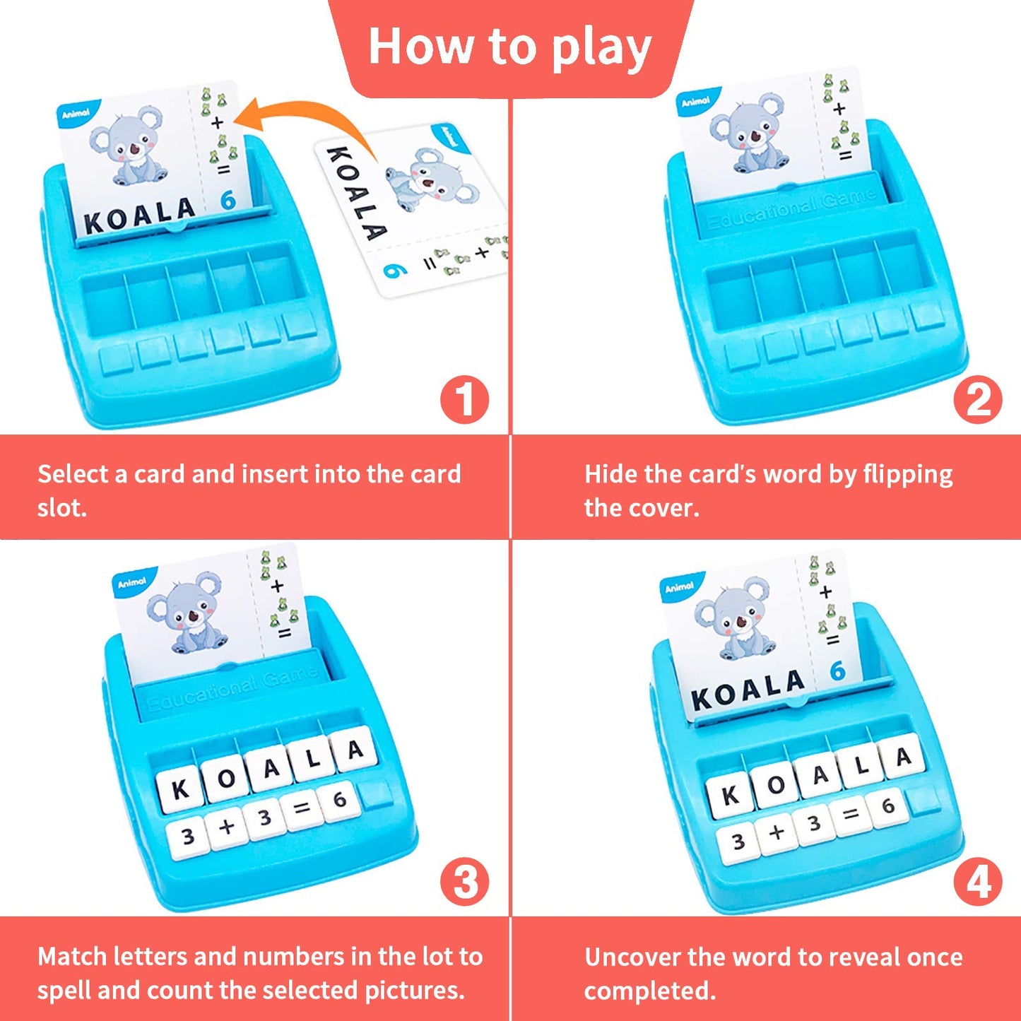 Learning Educational Toys 2 in 1 Matching Letter and Number Games for Boys and Girls Sight Words Recognition Flash Cards Kindergarten Teaching Tools Preschool Learning Materials for Kids Ages 3-7
