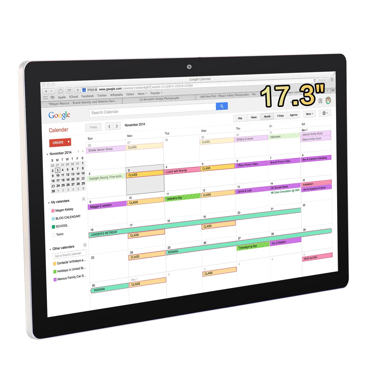 TouchWo 15.6 to 27 inch Touchscreen Digital Calendar & Wall Planners, Smart Whiteboard Calendar for Chore Chart & Work Schedule, Built in Speakers and Camera, Include Wall Mount & Desk Stand (17.3-inch)