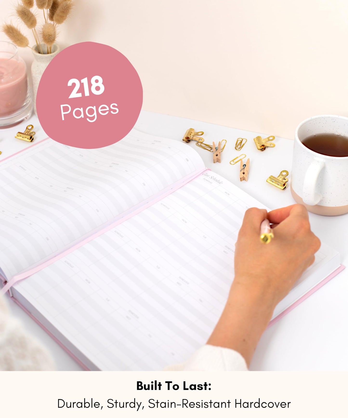 Lamare Teacher Planner 2026-2027 – Hardcover Undated Planner & Lesson Planner Book for Teachers with Class Schedule, Student Info & Weekly Planning - 8x11"