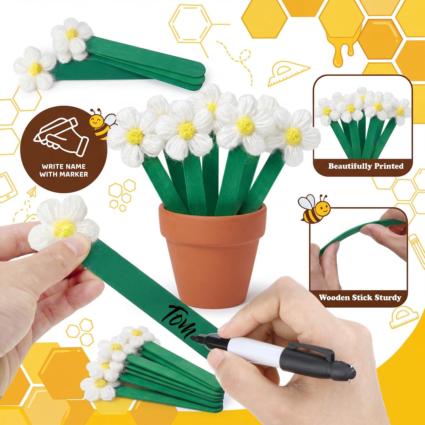 Chunful 72 Flip Name Sticks with Storage Pot Talking Flip Name Stick Counting for Classroom Back to School Management Teacher Essential Student Grouping Tally Educational and Learning Supply(Elegant)