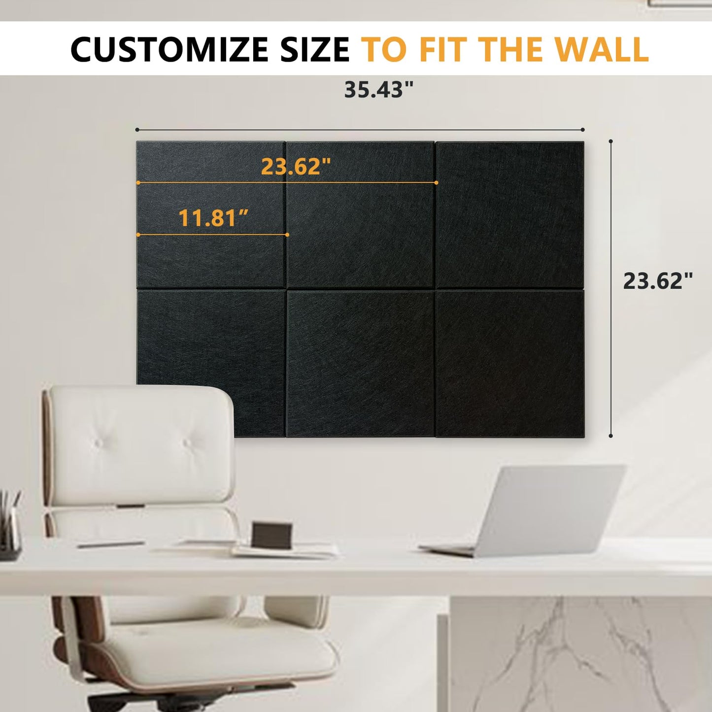 Thick Cork Board Tiles for Wall with Push Pins, Removable 36"x24"x0.47" Bulletin Board Sets, Magrowill 6 Packs Felt Panels Self-Adhesive Pin Board