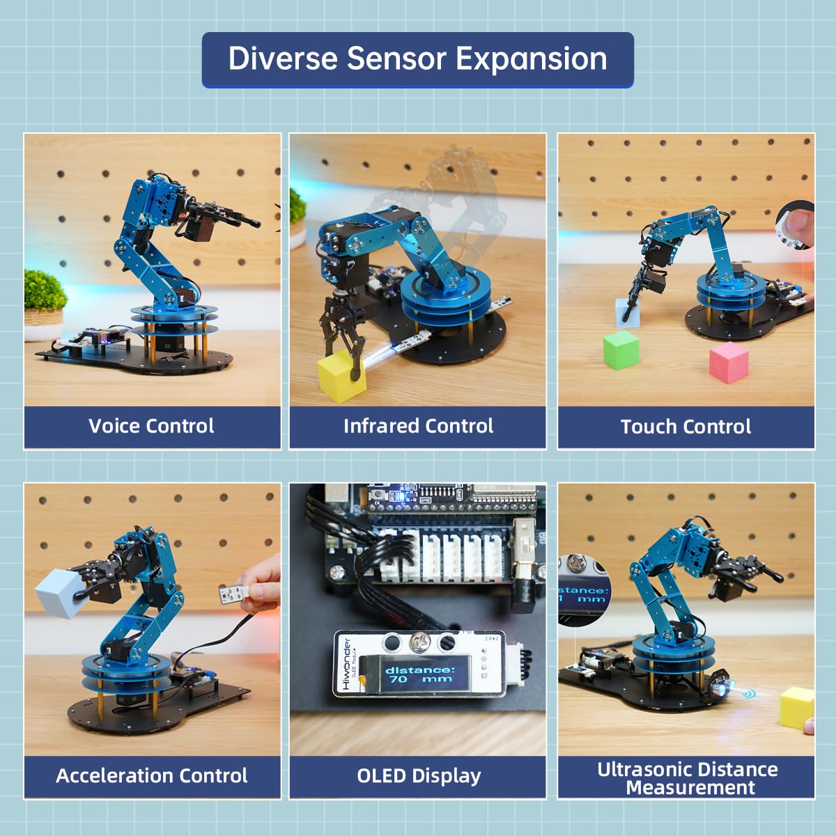 Robotic Arm Kit 6DOF Programming Robot Arm with 6 Servos, Handle, Mechanical Claw, etc, PC Software APP Control with Tutorial for Arduino STEM Education & Engineering Science Kits, LeArm Open Source