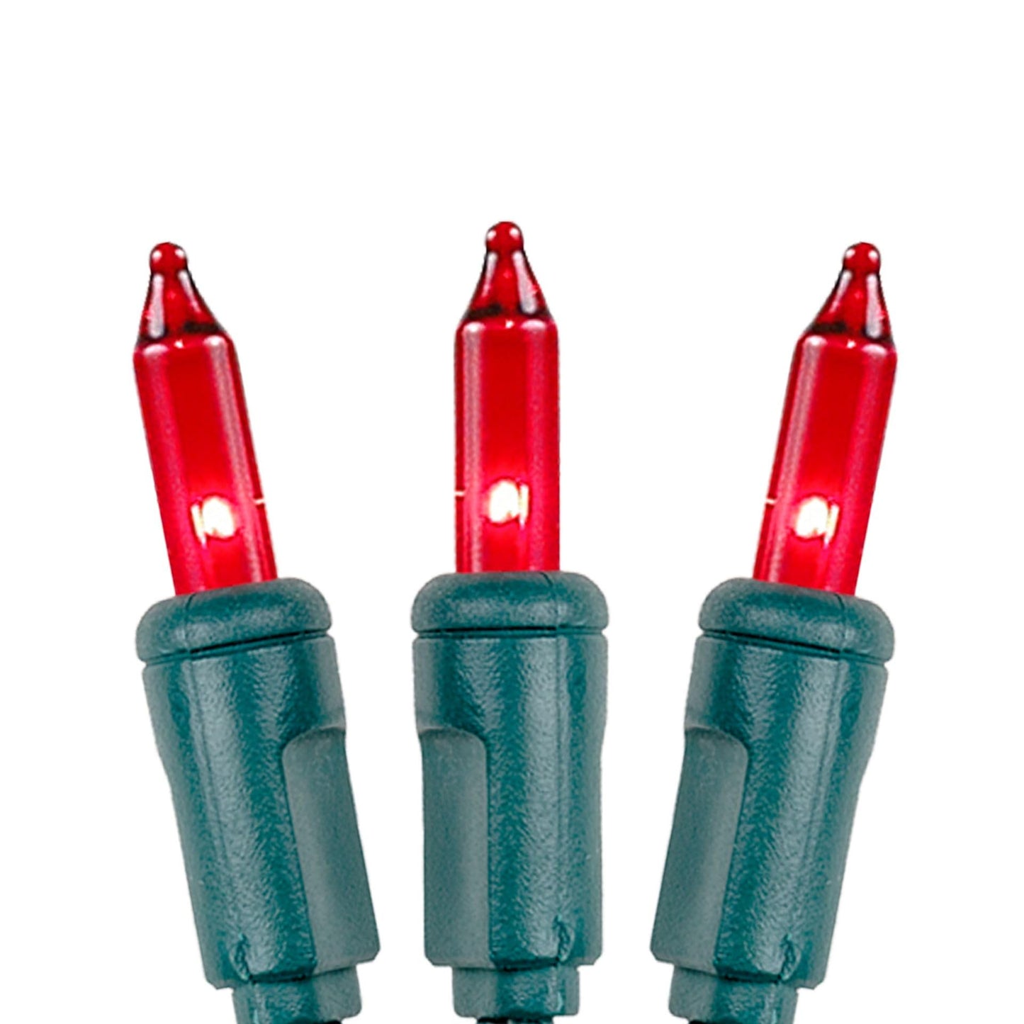 Novelty Lights Red Mini Light String, 8.5ft, 20 Bulbs, Incandescent, Green Wire, 4in Bulb Spacing, Model CG20/NS-G-RE