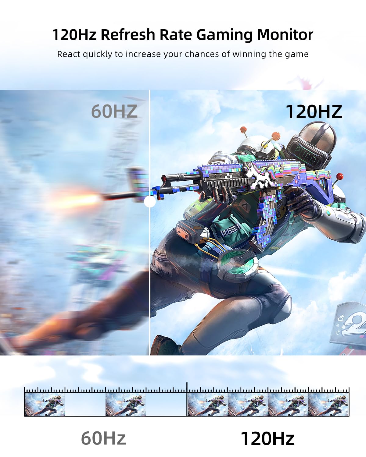 UPERFECT Portable Monitor 18.5" 120HZ 125% sRGB Portable Laptop Monitor w/VESA & Stand, FreeSync HDR Gaming Monitor, 350Nits USB-C & MINI HDMI Travel Second Screen for Laptop, PC, Game Consoles