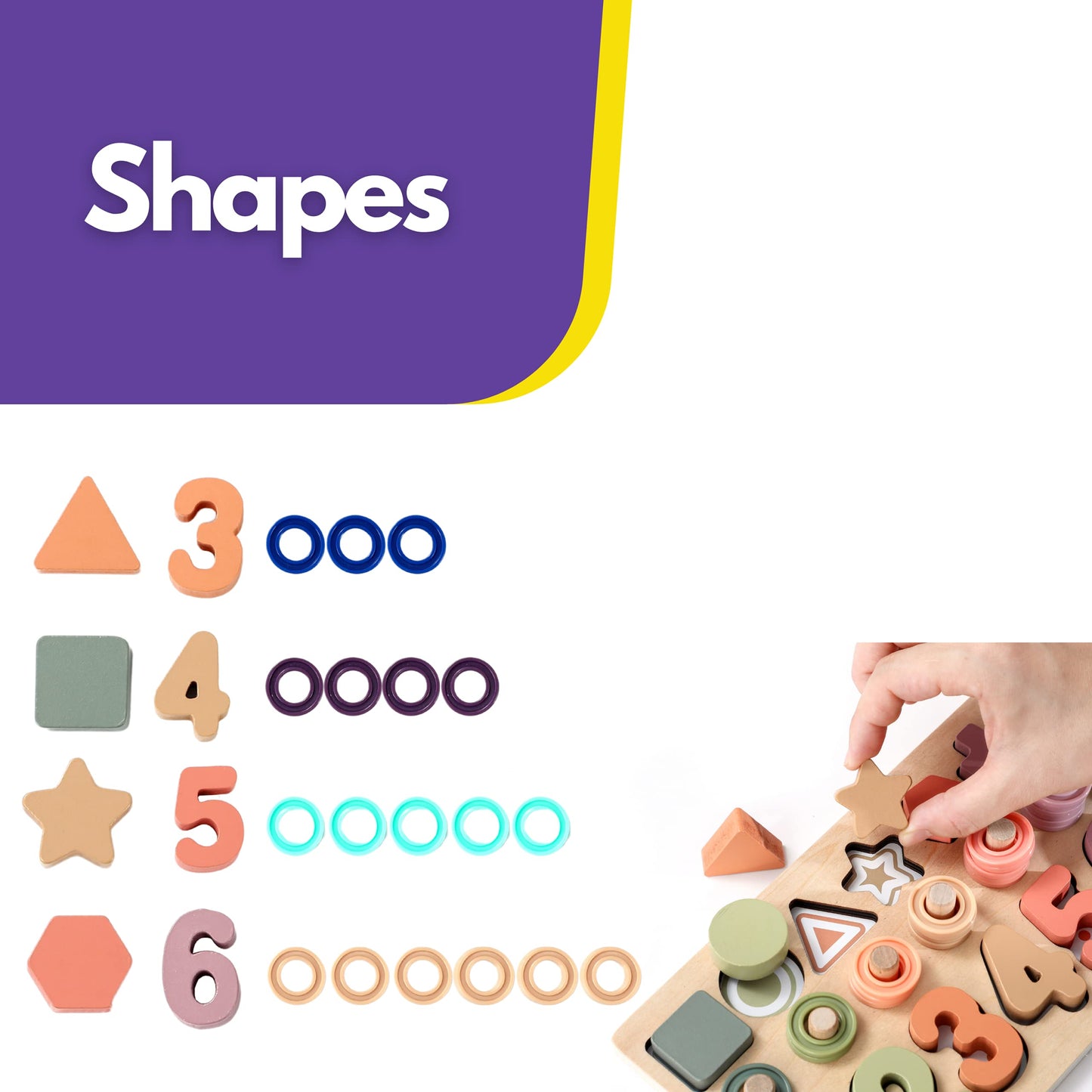 GeroCrew Toddler Montessori Toys Teaches Number, Counting, Math, Stacking Fun Preschool Learning Activates for Boy and Girl | Year Old Boy Gifts and Beyond! (Macaron)