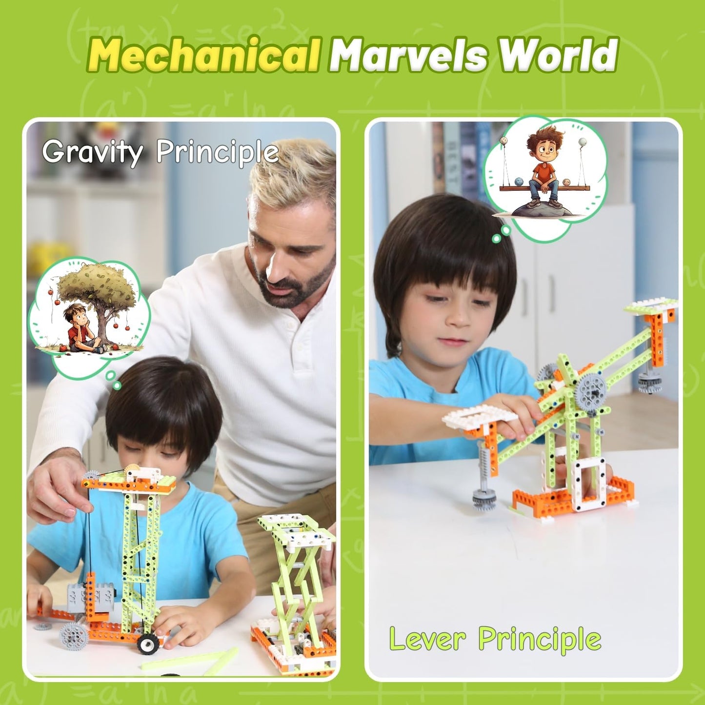 Apitor Robot E STEM Kits - Includes Large Storage Organizer, 14 in 1 Electric Building Toys with Learning Materials, Educational Construction Science Kit for Kids 8-10 10-12 Christmas Birthday Gift