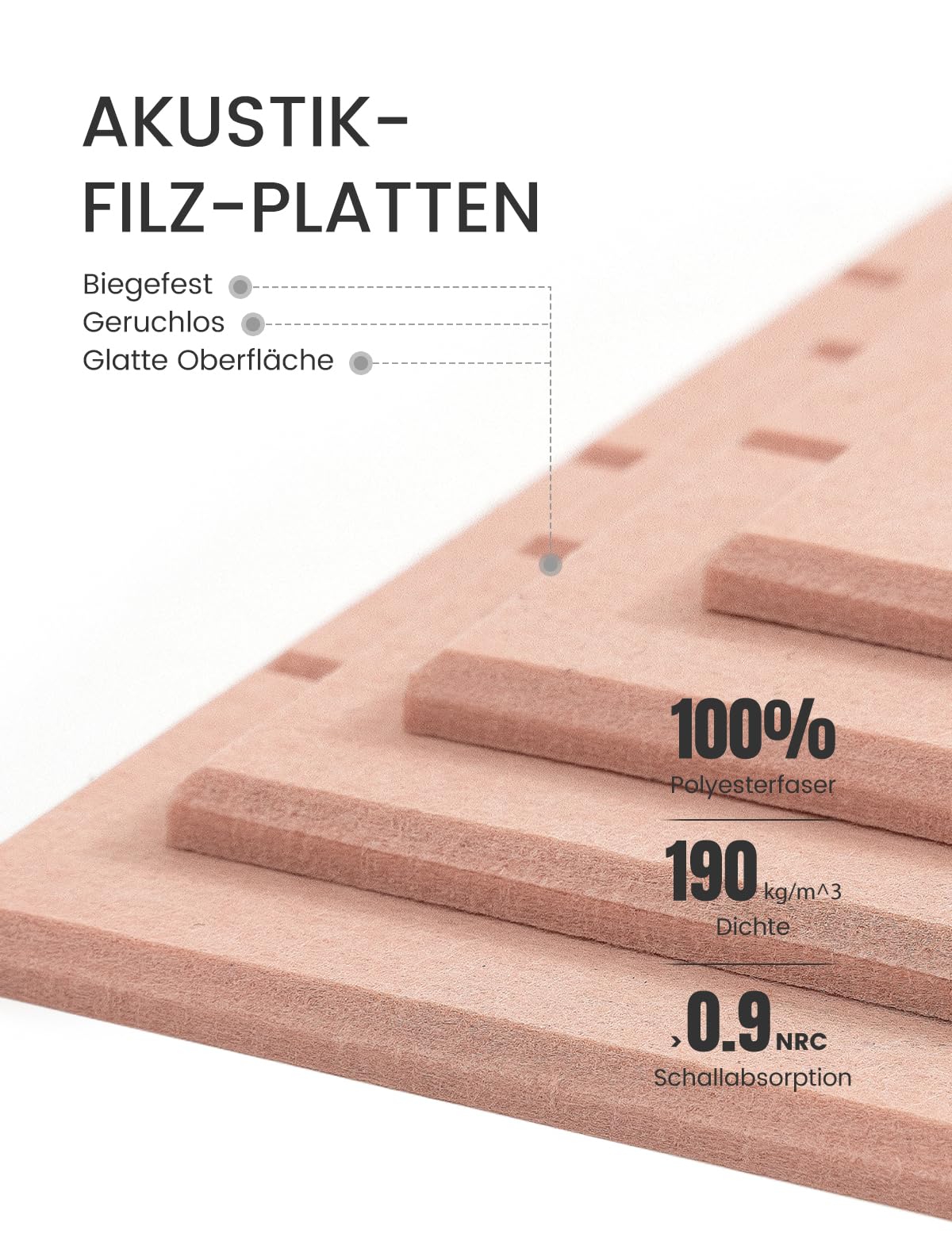Bumusty Large Cork Board Alternative-36 x 24" Felt Bulletin Board Tiles, with 30 Pushpins, 40 Adhesive Tabs, Bold-Stripe 6-Pack, Cork Boards for Office Push Pin Board Felt Board-Pink