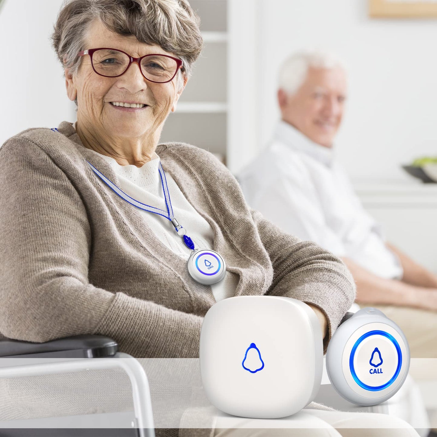 Wireless Caregiver Pager, Medical Alert Systems with 3 Call Buttons and 3 Receivers for Seniors/Elderly at Home, Emergency Panic SOS Call Bell, Nurse Calling & Patient Assistance Alert