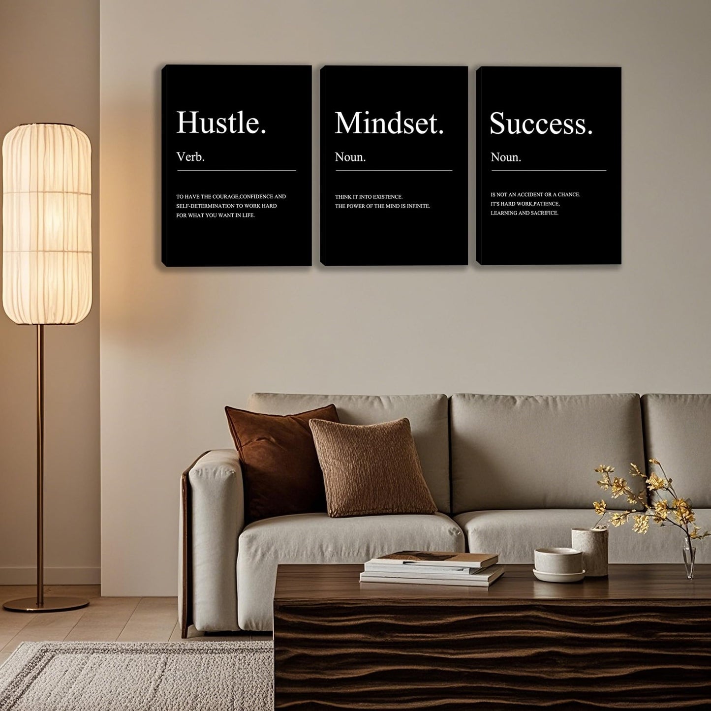 3 Panel Print Canvas Wall Art Motivational Office Wall Decor Painting Inspirational Posters Modern Inspiring Artwork for Home Living Room Bedroom Wall Decor Office Wall Art Ready to Hang - 36"Wx 16"H