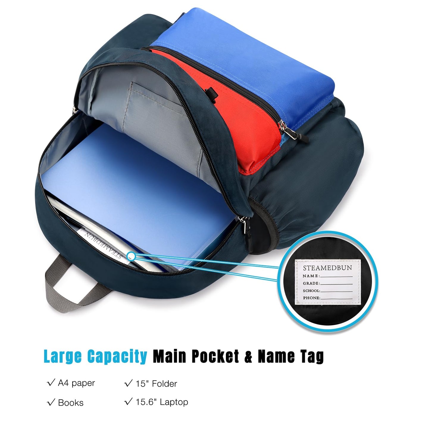 STEAMEDBUN Kids Backpack for Boys 6-8: Toddler Backpack for Preschool Kindergarten - Boys Backpacks for Elementary 4-6