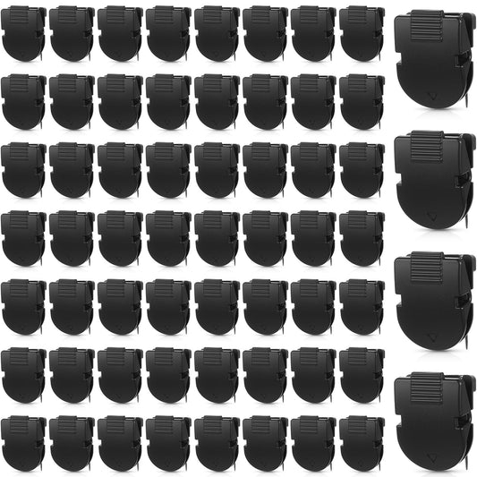 xozeooeu 70 Pcs Cubicle Clips for Fabric Walls, Black Plastic Office Partition Panel Clips with Stainless Steel Pins for Notes, Photos, and Memos (1.38” x 0.98”)
