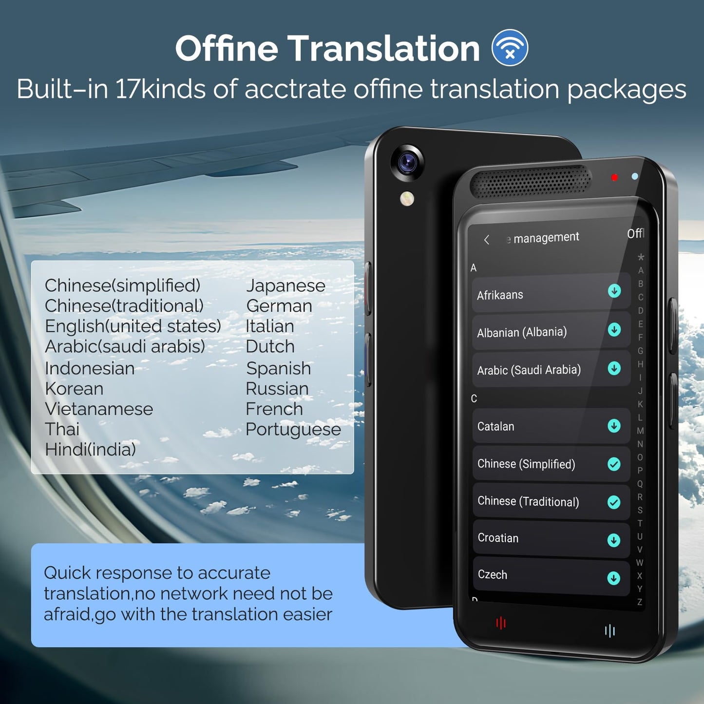 Language Translator Device No WiFi Needed, Two-Way Real Time Translator Device Upgraded ChatGPT, 150+ Languages Instant Translator, Offline&Text&Photo&Voice Translation for Travel Business Learning