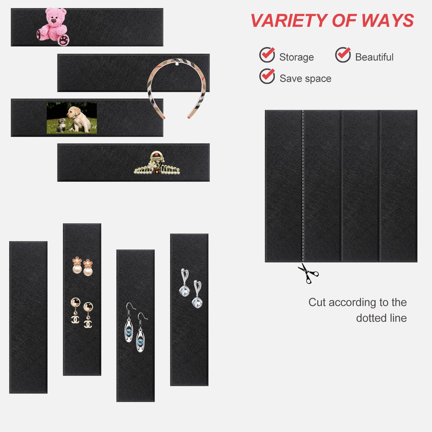 Large Cork Board Alternative 48" X 36" Bulletin Board - 12 Pack Removable Felt Wall Tiles, Cork Wall Tiles Bulletin Board Home Office Essentials - Black