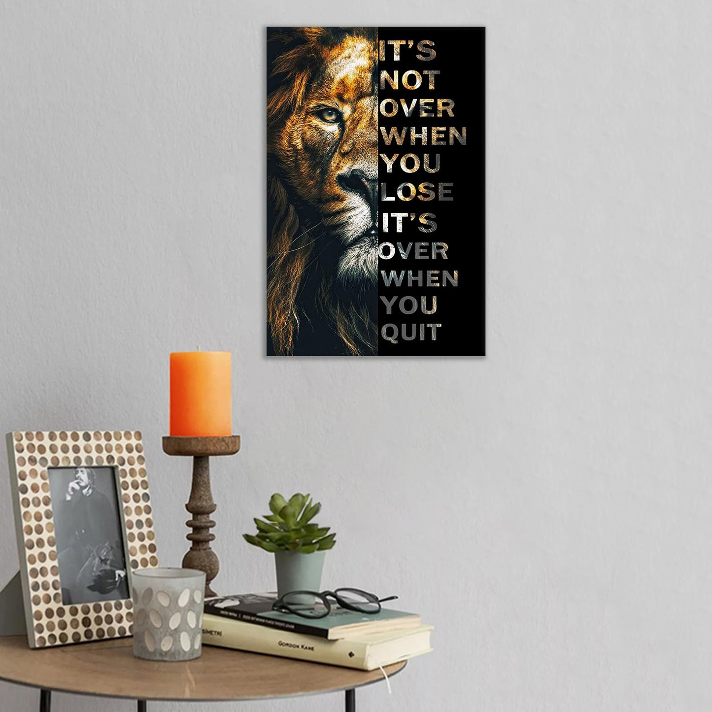Inspirational Wall Art for Office Quotes Theme Wall Decor for Animal Leopard Motivational Canvas Prints Framed Wall Art for Bathrooms Modern Home Decor Artwork Framed Stretched [12''W x 18''H]
