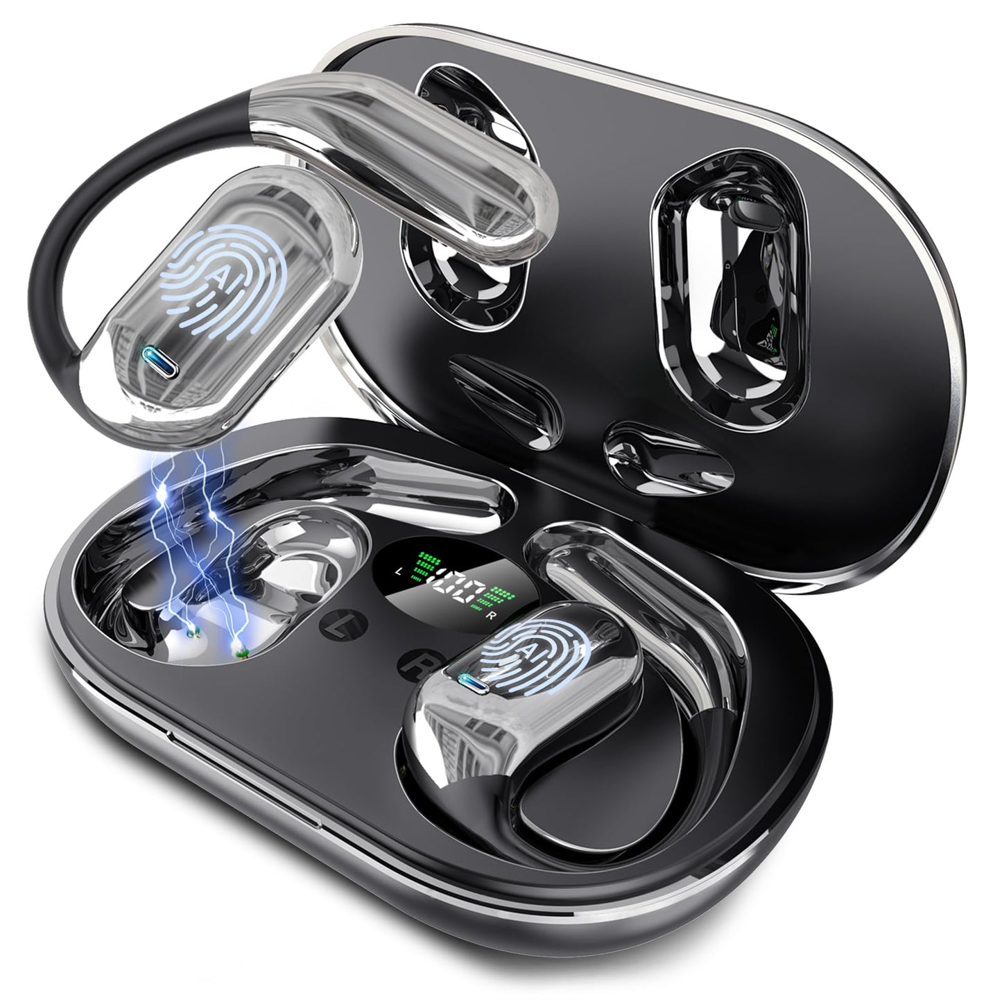 Faxoimu AI Translation Earbuds Real Time, 3-in-1 Translator Earbuds, 80H Playtime Translating Device, 144 Language Translator Earbuds for iPhone and Android, for Travel/Business/Meeting/Learning