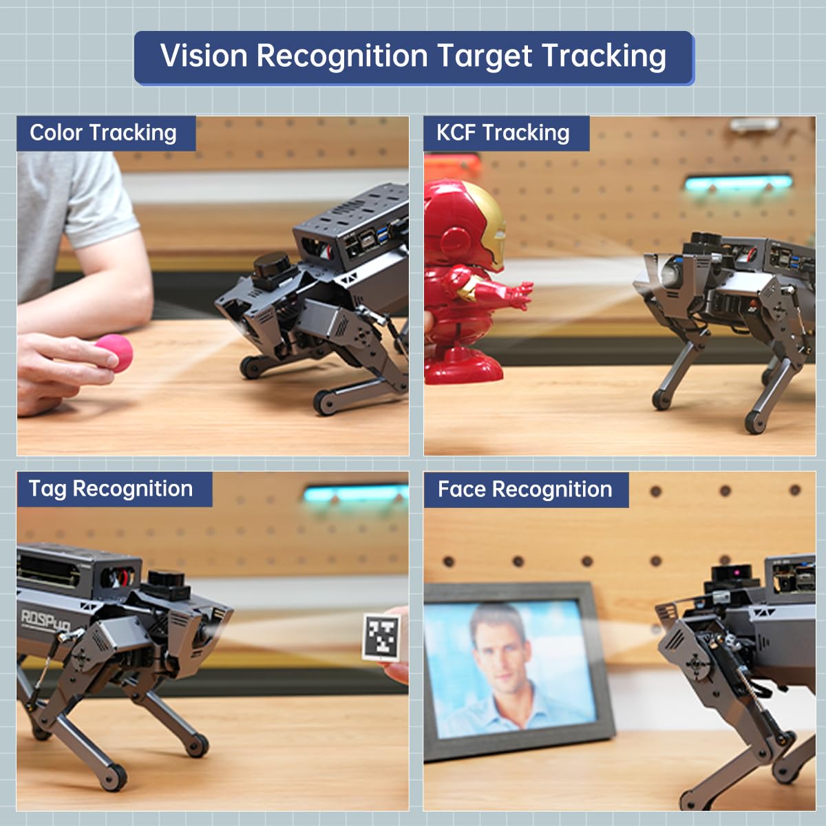 HIWONDER ROSPug Quadruped Bionic Robot Dog with AI Vision Powered by Jetson Nano ROS Open Source Python Programming SLAM Mapping and Navigation for Adults