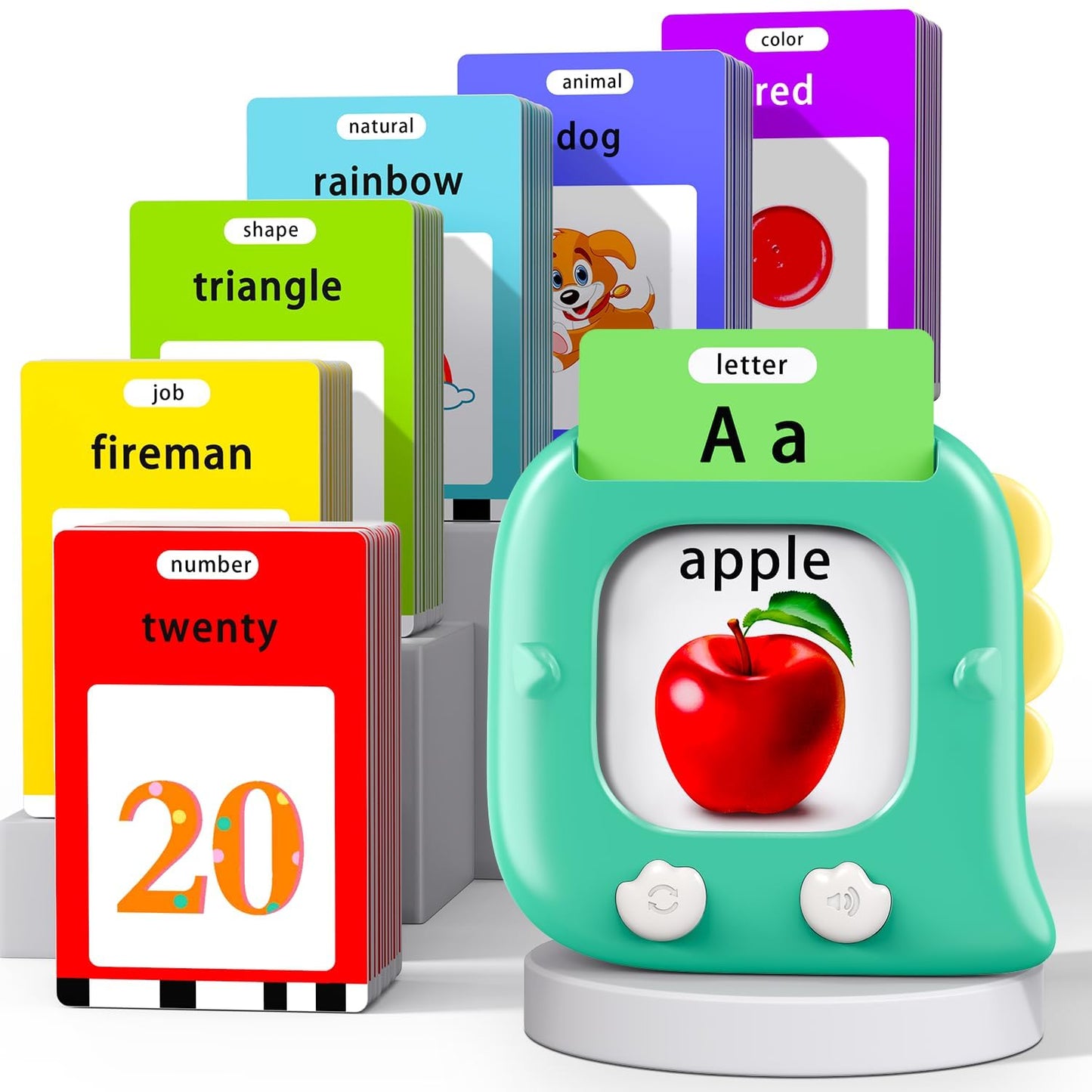 Kidzdo Dinosaur Sight Words Talking Flash Cards for 2 3 4 5 6 Years Old Boys and Girls, Easter Stuff Birthday Gifts for Toddler, Pocket Speech Learning Toys Helps Language Delay Kids, Green