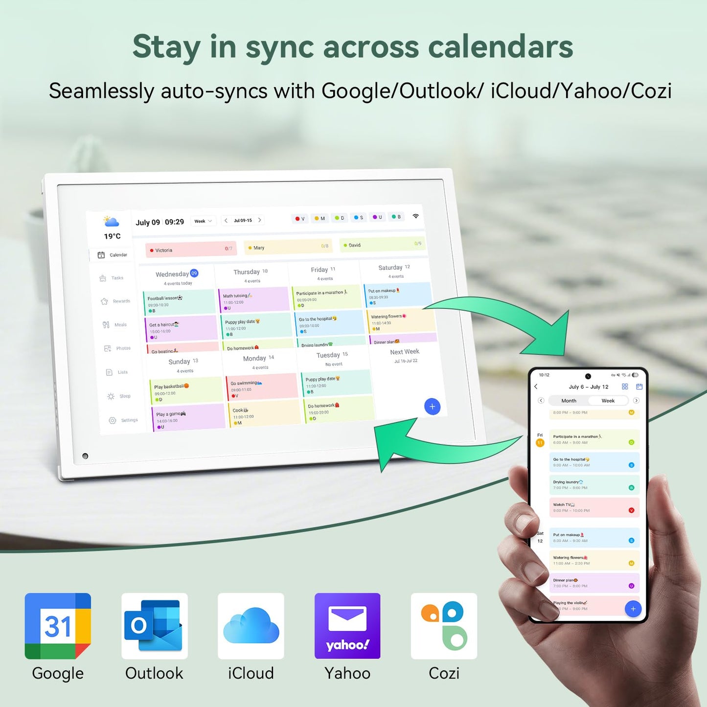 Digital Calendar,10.1 Inch Planner Electronic Calendar&Chore Chart,Smart Calendar Touchscreen Interactive Display for Family Schedules,Bussiness Working tasks,Great for Organizing Your Routines,Gifts for Women Mom