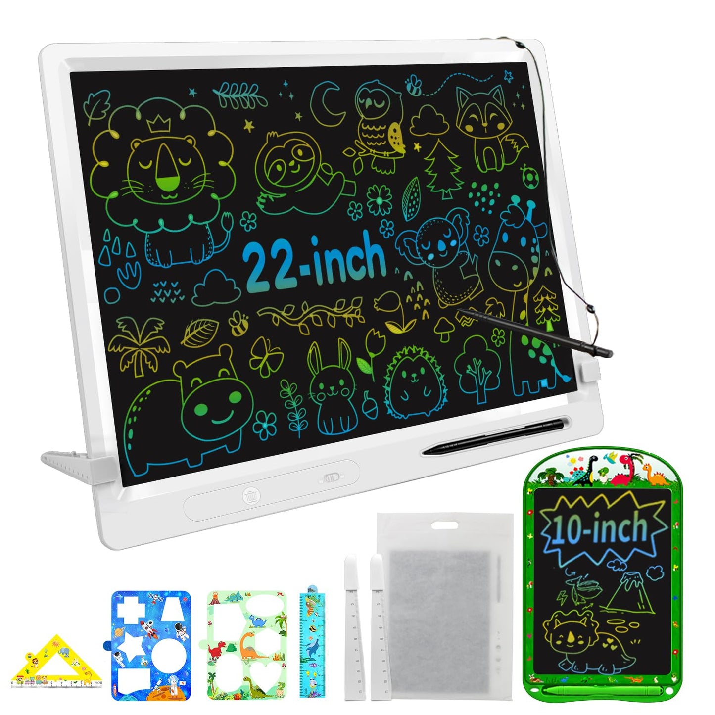 22 inch LCD Writing Tablet, Large Doodle Board for Kid with 2pens and Adjustable Bracket,Educational Learning Toys Christmas Birthday Gifts for Kids Adults Home School