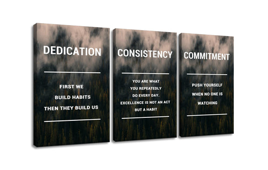 Motivational Canvas Posters Print Wall Art 3 Pieces Inspirational Entrepreneur Quotes Positive Signs Picture Painting Artwork for Modern Home Bedroom Teens Room Gym Stretched and Framed [48''Wx24''H]