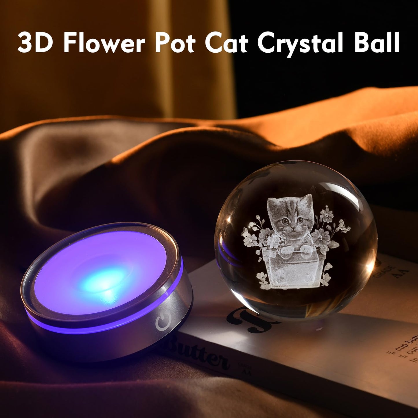 IFOLAINA Cat Themed Gifts for Women Christmas 3D Crystal Ball for Her Mom Girls Cat Lover Gifts for Women Birthday Glass Globe Decor for Bedroom