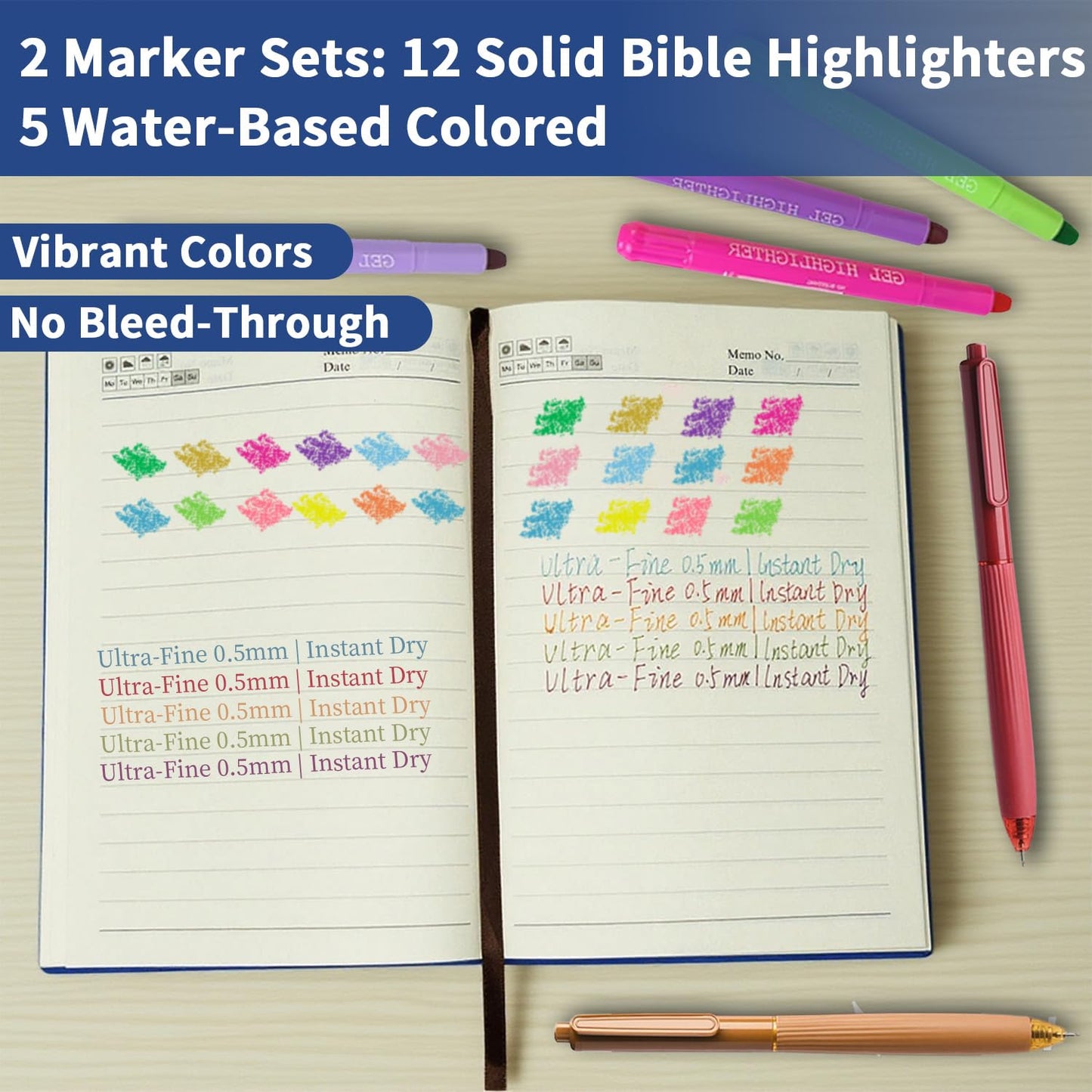25 PCS Bible Study Supplies Kit, Large Capacity Canvas Tote Bag for Women Organizer, Bible Highlighters and Quick Dry Pens No Bleed Through, Notebook Bible Tabs Cross Bookmark Journaling Accessories