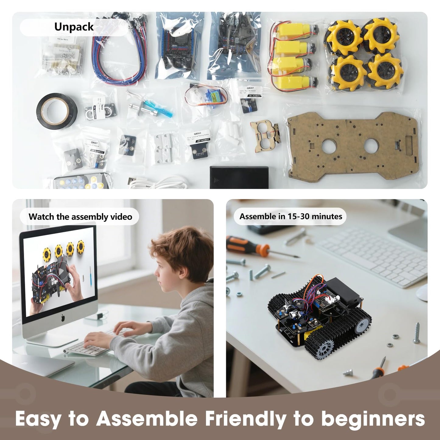 Robotics Kit for Kids Ages 8–12, Smart Robot Tank Car Compatible with Arduino & Scratch & Python, STEM Toys for Boys Ages 8–12, App & Remote Control, Birthday Coding Gift for Boys, Girls and Adults