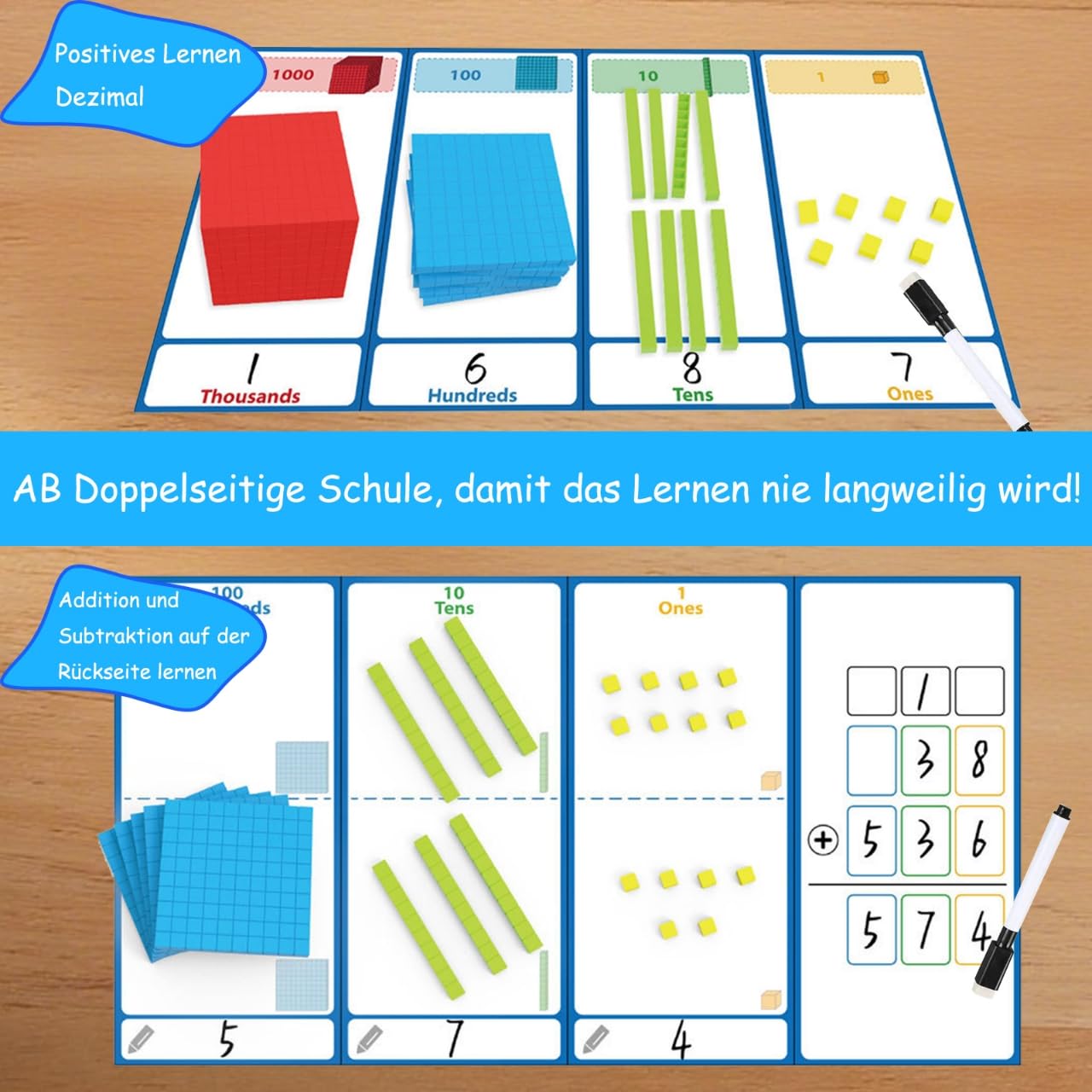 JUGGPENG Base Ten Blocks for Math, Place Value Blocks, Base 10 Math Manipulatives for Kids, Plastic Math Cubes, Number Blocks, Math Counting Cubes for Kindergarten 1st-3rd Grade, 137 Pcs