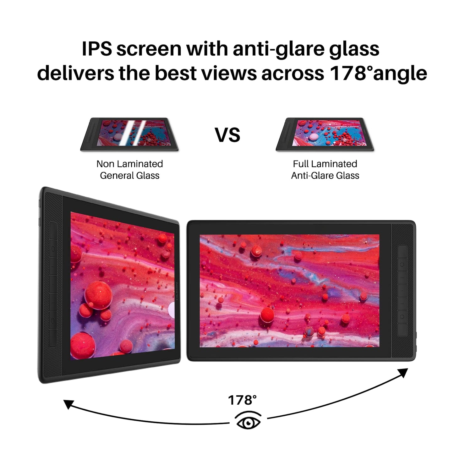 HUION Kamvas Pro 13 2.5K QHD+ Portable Drawing Tablet with Screen | 13.3 Inch, QLED Full Lamination, 99% Adobe RGB, Battery-Free PW517 Stylus for Professional Art & Design, Work with PC, Mac, Android