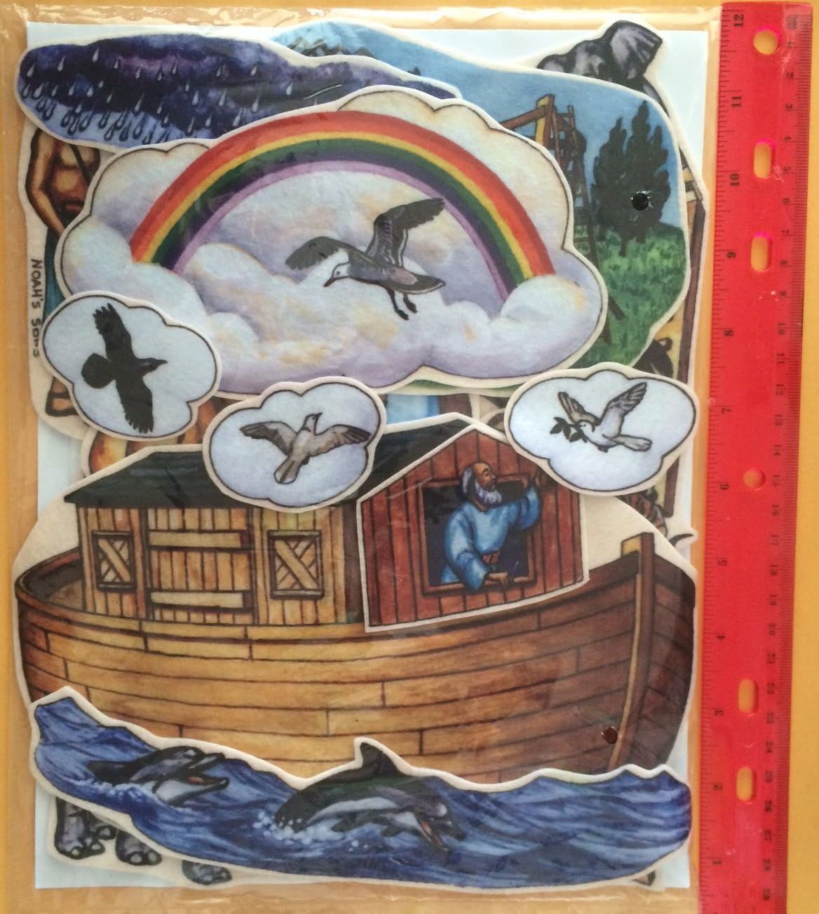 Story Time Felts Noah's Ark Bible Felt Figures for Flannel Board Stories Noah Animals Ark (Medium Precut- Adult 4.75" Tall)