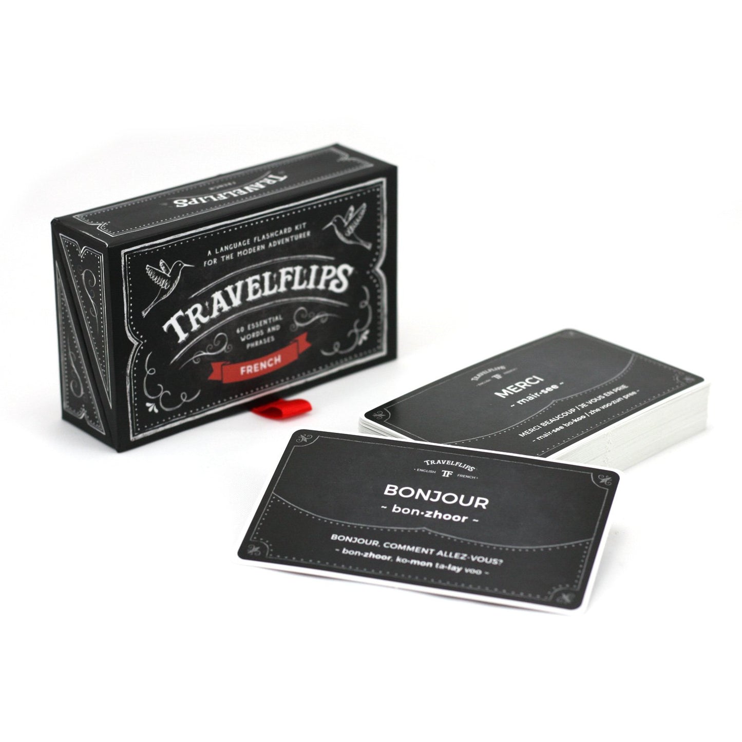 French Flash Cards - Learn French Language Vocabulary Words and Phrases - Easy Sentences for Beginners - Gift for Travelers, Kids, and Adults - Language Cards by Travelflips