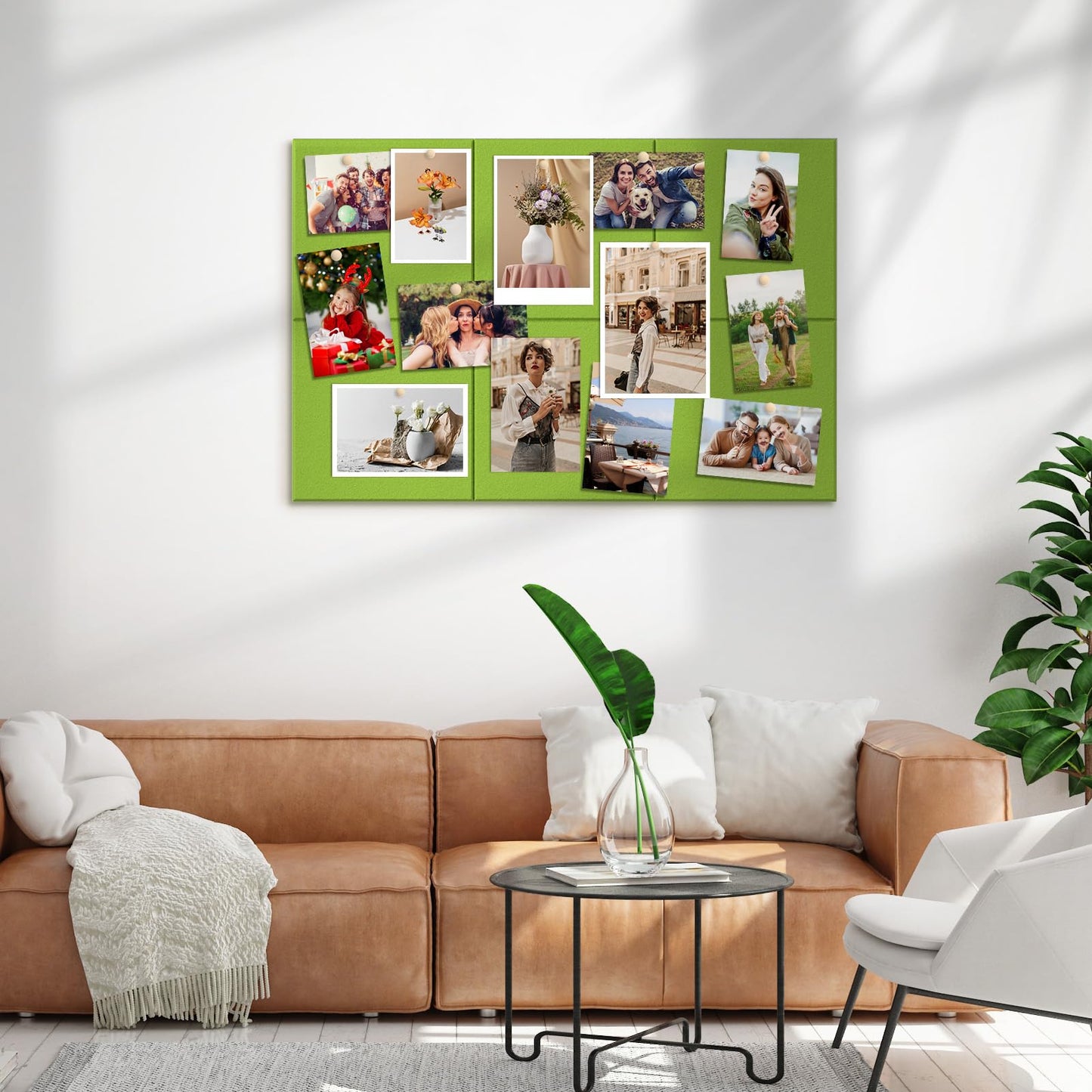MaxGear Large Cork Board for Wall 36" x 24", Forest Green Bulletin Board, 6 Pack Felt Wall Tiles with Pushpins, Cork Boards for Office Pin Board Tack Board Cork Boards