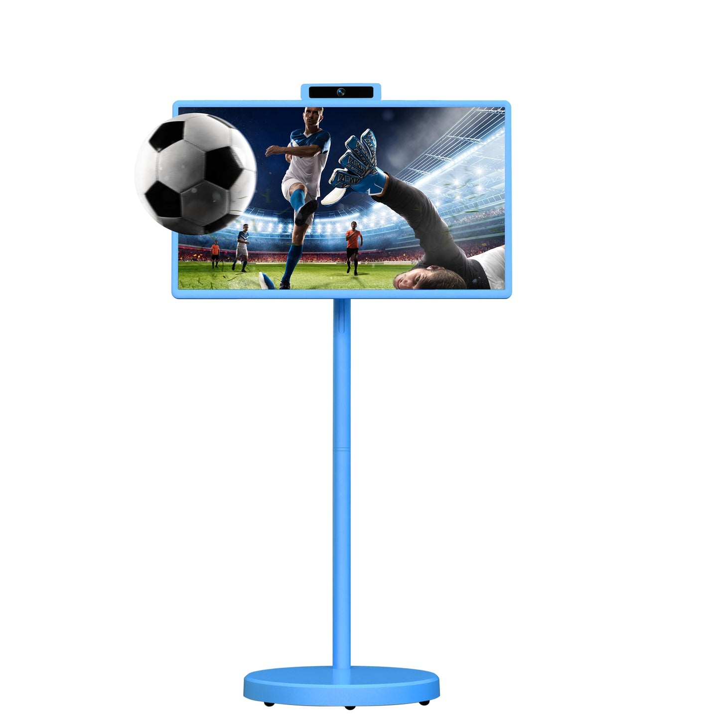 32 Inch Portable Smart TV | 1080P Touch Screen | Android 15 8G+128GB Storage | Movable Monitor on Wheels | 5MP Camera | 38,400 mAh Battery | Voice/Airmouse Remote Control | Versatile Rotatable Display