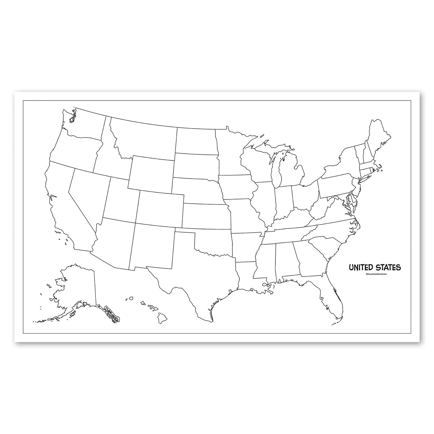 2 Pack - USA & World Map Blank Outline Posters - LAMINATED, 18" x 29" - (Wet Erase Markers Only)