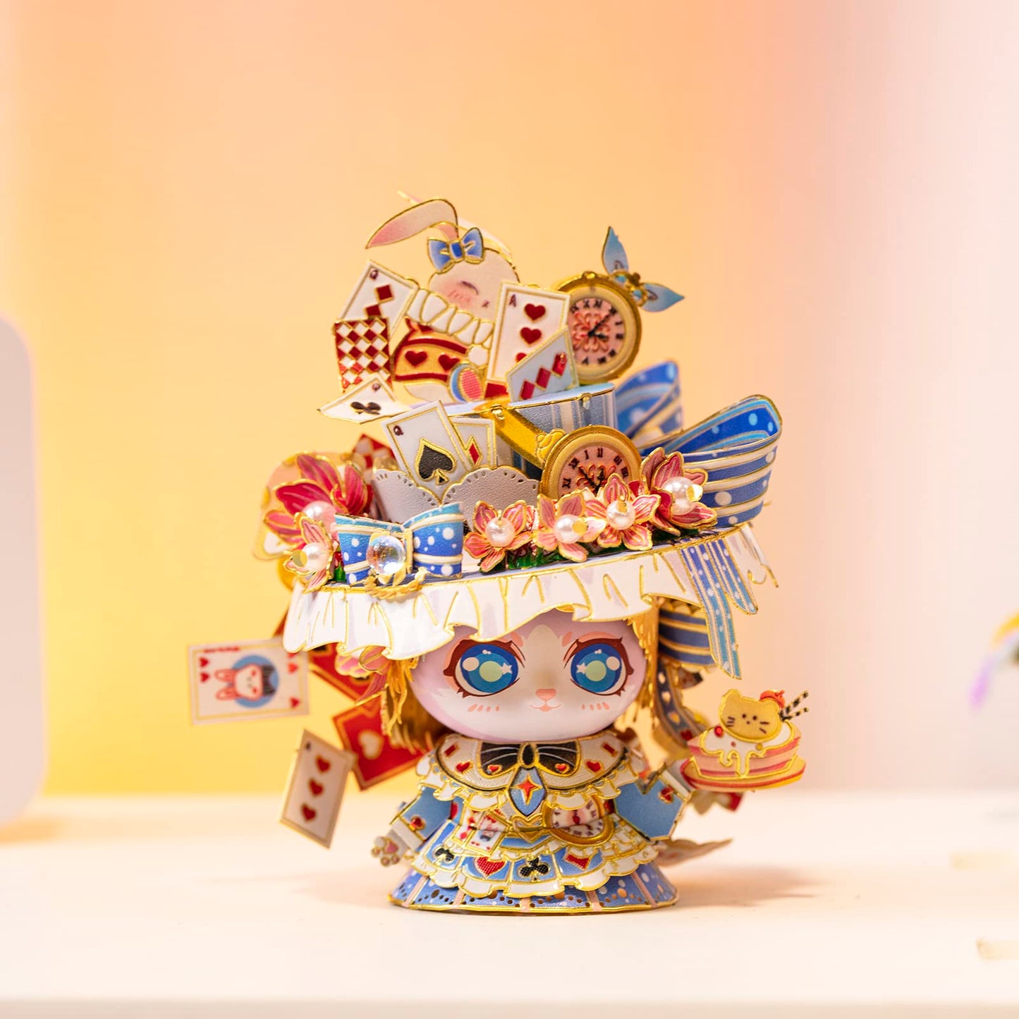 MU 3D Metal Puzzle for Adult Alice Figure Cartoon Cat, Animation Elf Palace Model Kits Miniature Building, Love Festival Birthday Gift Home Decor