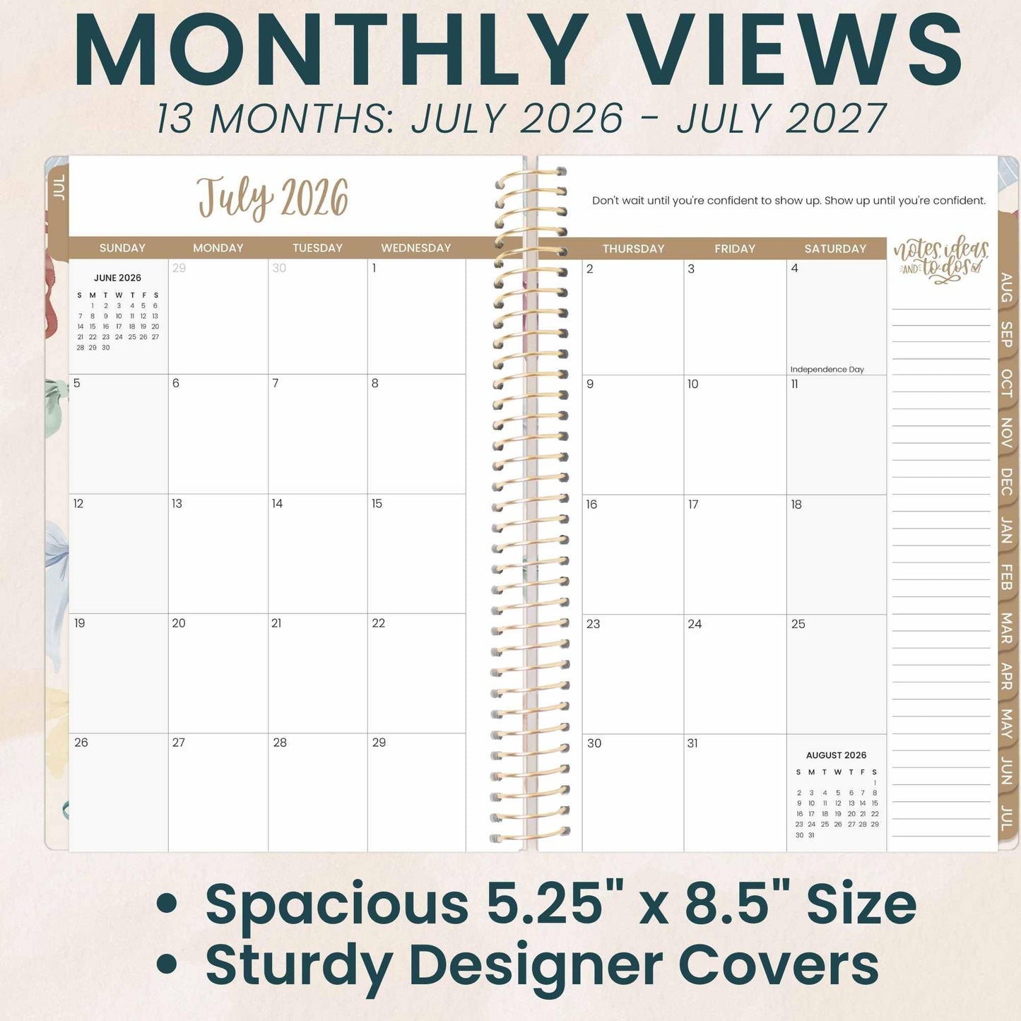 bloom daily planners 2026-2027 Planner - Academic Year (July 2026 - July 2027) Monthly & Weekly Soft Cover Planner for Women - 13 Month Inspirational Agenda Book with Stickers - 5.5" x 8.25" - Bows