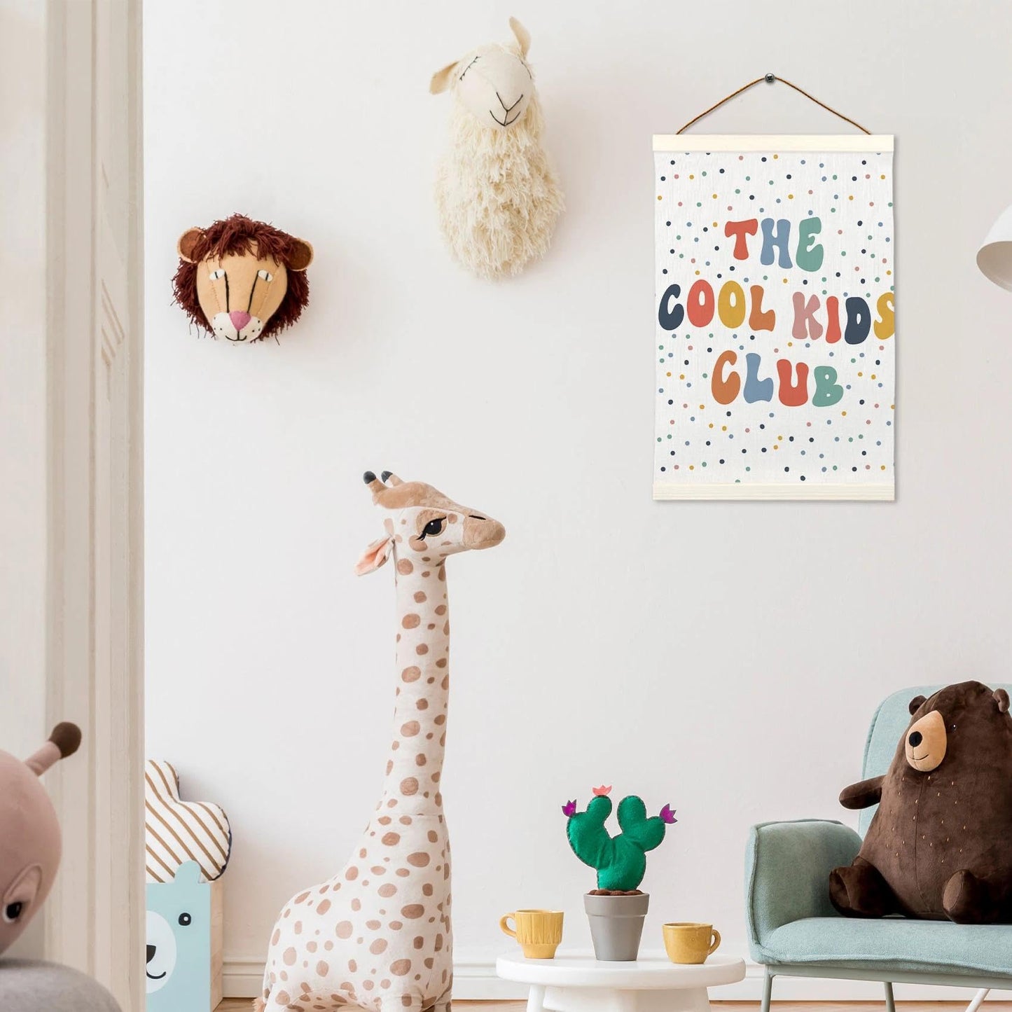 LKETW Kids Playroom Poster Hanger Frame 12x16 Inch, Toddler Room Wall Art Posters for Playroom, The Cool Kids Club Hanging Banner Decor for Toddler Boy Girl Room Nursery Playroom