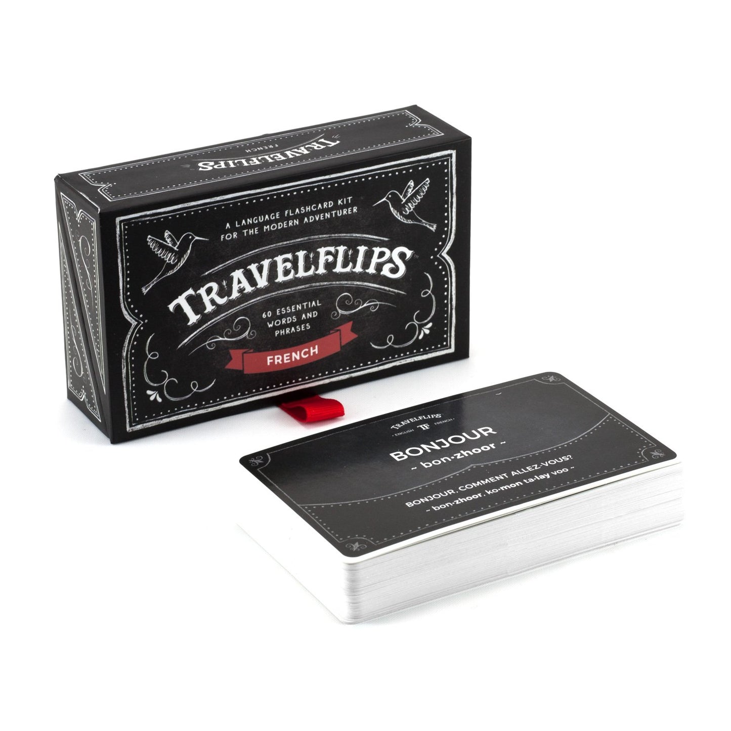 French Flash Cards - Learn French Language Vocabulary Words and Phrases - Easy Sentences for Beginners - Gift for Travelers, Kids, and Adults - Language Cards by Travelflips