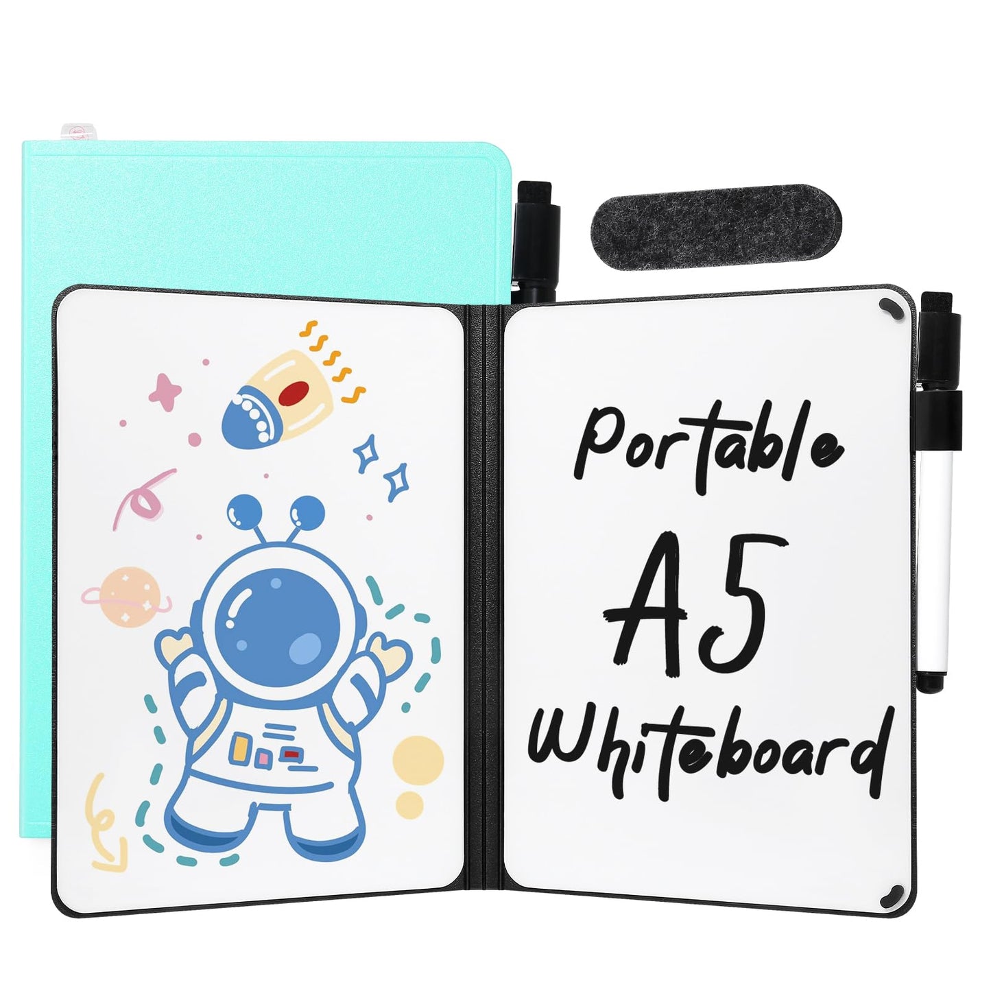 AGM Portable White Board Dry Erase, Double Sided Folding Whiteboards with Pen, Small Dry Erase Board for Study, Meeting, Doodling, Planning, Mint Green
