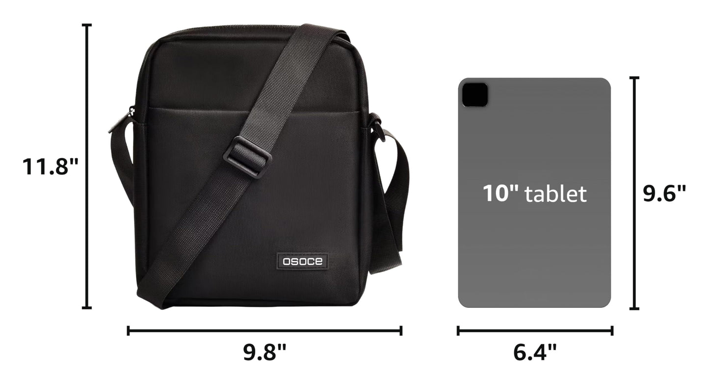 OSOCE Messenger Bag, Crossbody Bag Shoulder Bag for Men Water Resistant Man Bag Man Purse for Business Office, L