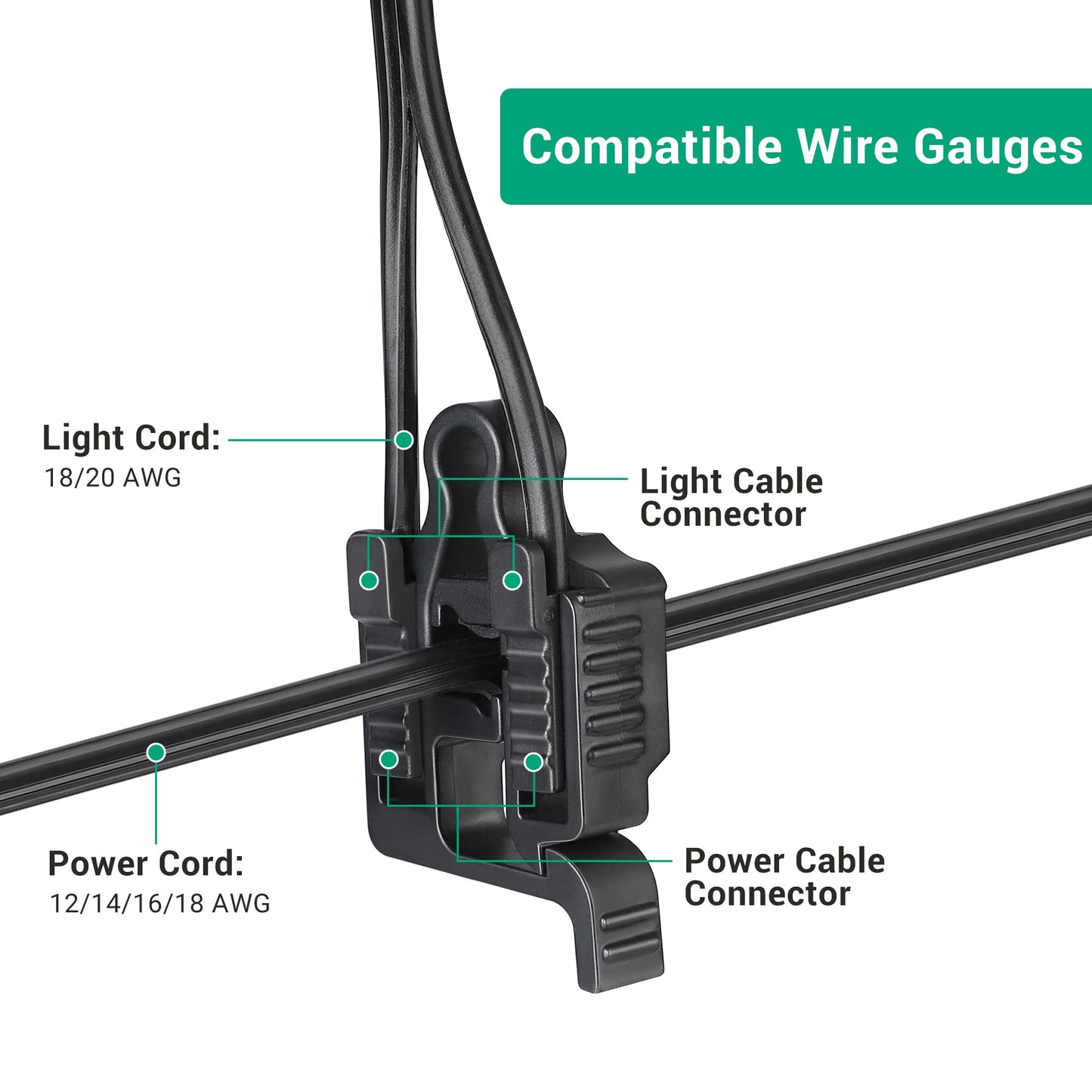 EDISHINE Low Voltage Wire Connectors, 20-Pack, Weatherproof for 12/14/16/18 Gauge Cables, Black, Model HLVC23A