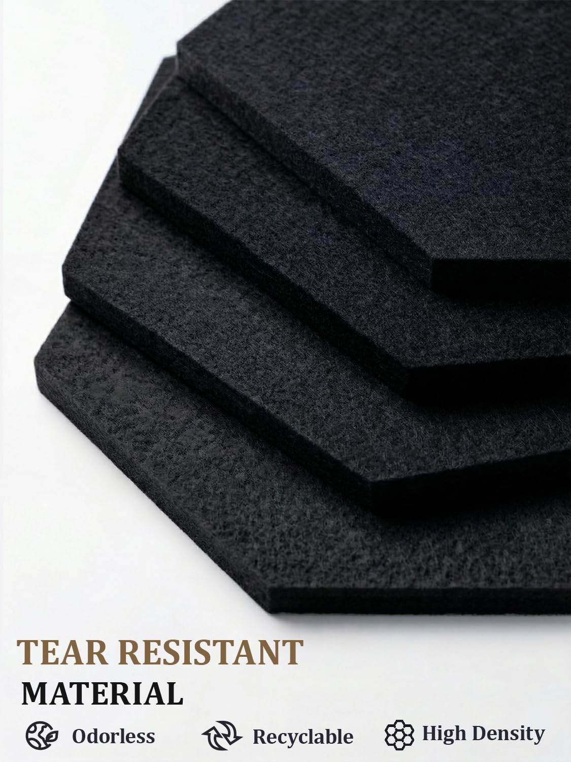 8 Pack Hexagon Felt Bulletin Board Tiles - 11.8" Large Thick Pin Board for Walls with 30 Push Pins, DIY Boards for Office Home School Decor, Aesthetic Hex Cork Board Alternative