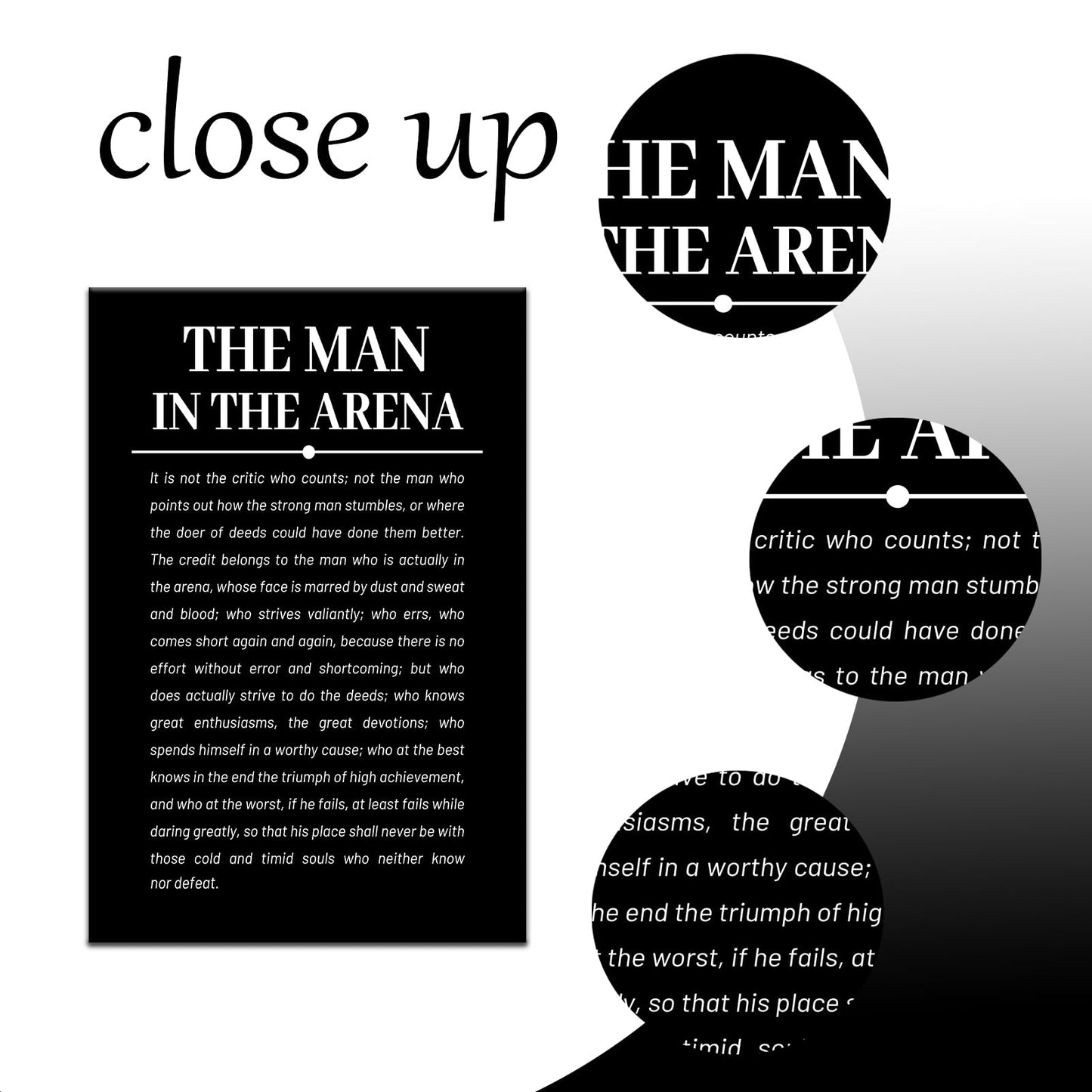 The Man in the Arena Inspirational Canvas Wall Art Motivational Entrepreneur Quotes Poster Print Positive Picture Artwork for Bedroom Office Wall Decor Ready to Hang [12''Wx18''H]