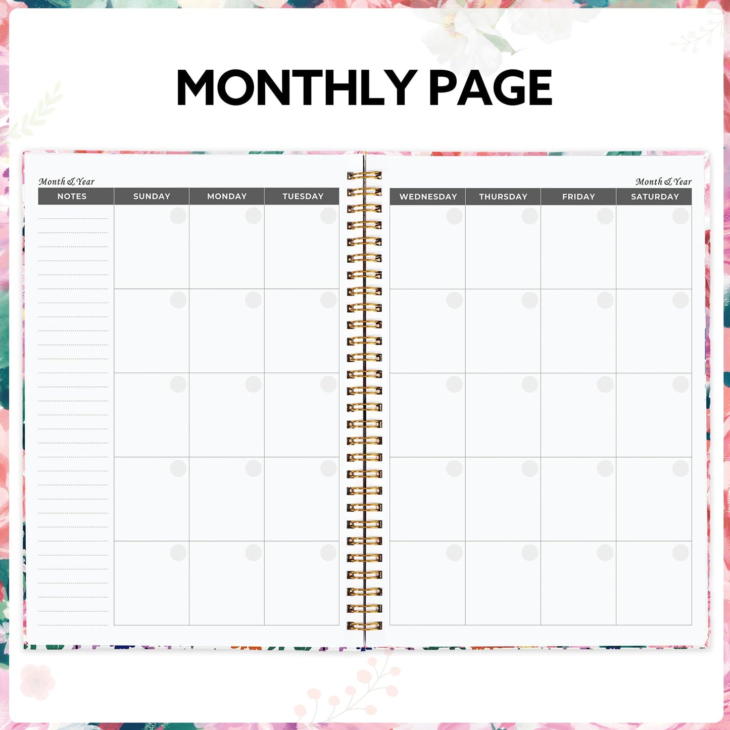 Teacher Planner 2026-2027, 7x10'' Undated Lesson Planners Teacher Planner Academic Year with Elastic Band, Back Pocket for Classroom or Home school Use，Watercolor Floral
